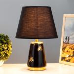 Настольная лампа Алира E14 40Вт черно-золотой 24х24х36 см RISALUX