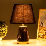 Настольная лампа Алира E14 40Вт черно-золотой 24х24х36 см RISALUX
