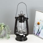 Керосиновая лампа декоративная черный 14х18х30 см RISALUX