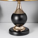 Настольная лампа Римини 1x60Вт E27 черно-золотой 24,5х24,5х40,5 см RISALUX