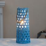 Настольная лампа "Асура" Е27 15Вт голубой 16х16х51 см RISALUX