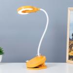 Настольная лампа на прищепке "Блум" LED 3Вт АКБ USB оранжевый 8х12х42,5 см RISALUX