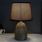 Лампа настольная с абажуром "Рабица коричневый" Е14 18х18х29 см RISALUX