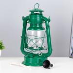 Керосиновая лампа декоративная зеленый 14х18х27,5 см RISALUX