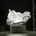 Светильник "Гоночный мотоцикл" LED белый от сети 9,5х16х14 см RISALUX