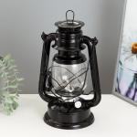 Керосиновая лампа декоративная черный 14х18х27,5 см RISALUX