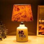 Лампа настольная с абажуром "Париж с цветком" бутыль Е14 40W 20х20х33 см RISALUX