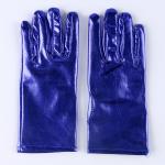 Карнавальный аксессуар- перчатки , цвет синий металлик,искусственная кожа