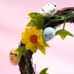 Венок пасхальный "Яйца и цветы" 20х18х4 см