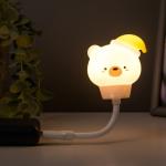 Подсветка для клавиатуры "Мишка" LED ночник USB белый 6,8х6х19 см RISALUX