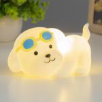 Ночник "Крутая собачка" LED от батареек белый 11,4х6,9 см RISALUX