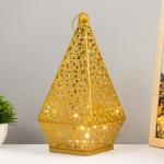 Ночник "Восточный фонарь. Пирамида" LED от батареек 3хААА золото 26х12,5х12,5 см RISALUX