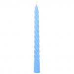 Акция5% Свеча "Витая Люкс" д2,2 см, h25 см, пастельно-голубой, время горения 6 часов, 55гр, индивидуальная упаковка, "Euro Candle" (Россия)