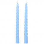 Акция5% Свеча "Витая Люкс" д2,2 см, h25 см, пастельно-голубой, время горения 6 часов, набор 2шт, 110гр, индивидуальная упаковка, "Euro Candle" (Россия)