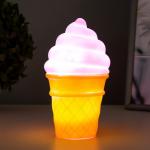 Ночник пластик "Мороженое в стаканчике" МИКС LEDх1 7,5х7,5х14 см RISALUX