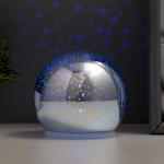 Ночник "Зеркальный шар небо" LED RGB от батареек 2хАА хром 10х10х10см RISALUX