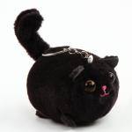 Мягкая игрушка «Кот» на брелоке, 8 см, цвет чёрный