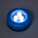 Ночник-пушлайт "Круг" 3 диода, 3ААА голубой 2,5х6,5х6,5 см RISALUX