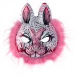 Карнавальная маска "Заяц" цвет розовый