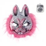 Карнавальная маска "Заяц" цвет розовый
