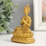 Нэцкэ полистоун золото "Медитация будды" 7х4,8х10,5 см