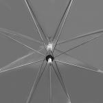 Зонт - трость полуавтоматический «Кант», 8 спиц, R = 43 см, цвет чёрный/прозрачный