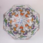 Зонт - трость полуавтоматический «Бабочки», 8 спиц, R = 43 см, рисунок МИКС
