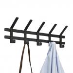 Вешалка настенная для верхней одежды "Торонто 5" 58х8,5х16,8см, 5 крючков, металл, черный (Россия)