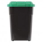 Акция5% Бак-контейнер для мусора пластмассовый "Универсальный" 240л, 76х55,5х106см, на колесах, откидная крышка, черно-зеленый (Россия)