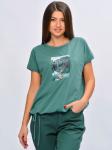 11-039-45 футболка "Руна" изумрудно-зеленый, лодка