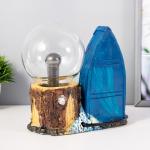 Плазменный шар "Побережье" синий 15х9х18 см RISALUX