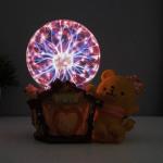 Плазменный шар "Мишка" цветной 14х12х17 см RISALUX
