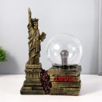 Плазменный шар "Статуя свободы" золото 14х10х16 см RISALUX