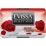 EVISSA Туалетное мыло в картонной упаковке, 125 гр.,Роза+Молоко /72 Турция