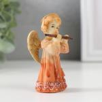 Сувенир полистоун "Ангел в платье с флейтой" 8х4,3х3 см