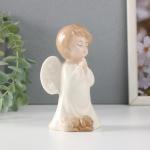 Сувенир керамика "Малыш-ангел со спящим щенком молится" 7,5х5,7х12 см
