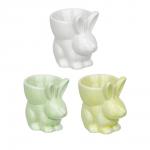 LADECOR Подставка под яйцо, керамика, Зайка, 3 цвета, 7х8х5 см