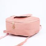 Мини-рюкзак женский из искусственной кожи на молнии, 1 карман, цвет розовый