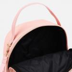 Мини-рюкзак из искусственной кожи на молнии, 1 карман, цвет розовый