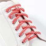 Шнурки для обуви, пара, круглые, d = 6 мм, 120 см, цвет красный/белый