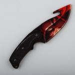 Сувенир деревянный нож с лезвием крюком "Аниме красный", 22 см