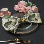 Набор салфеток с декорат. кольцами Этель Camellia 40х40 см - 4 шт, 100% хлопок, саржа
