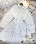 Туника-платье пояс резинка белое G245 G250 01.24