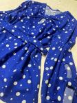 Блузка Size Plus в горошек синяя UM29 01.24