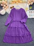 Платье Size Plus шифон ярусное фиолетовое M29 01.24