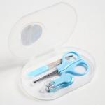 Детский маникюрный набор (ножницы, книпсер, пилка), цвет голубой Крошка Я