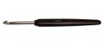 Алюминиевый крючок KnitPro Aluminum Silver с черной эргономической ручкой. 10 мм. Арт.30891
