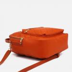 Мини-рюкзак из искусственной кожи на молнии, 1 карман, цвет рыжий No brand