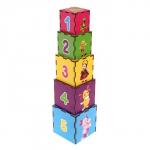 Кубик-пирамидка Лунтик 5 кубиков в наборе, изучаем цвета и счёт