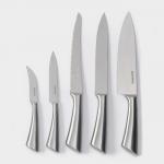 Набор ножей кухонных на подставке Ardone, 7 предметов: 5 ножей, мусат и ножницы, цвет хромированный